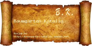 Baumgarten Katalin névjegykártya